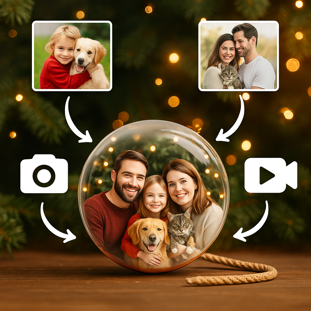 PfotenMomente - Deine Fotos & Videos in deiner Weihnachtskugel