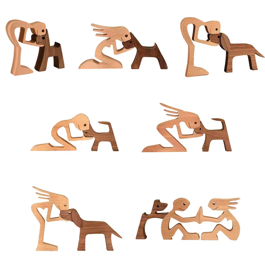 Stilvolle Hunde Holzfiguren