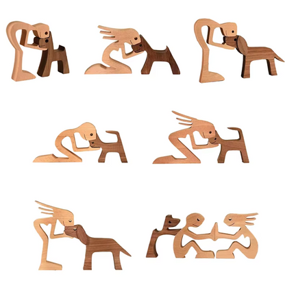 Stilvolle Hunde Holzfiguren
