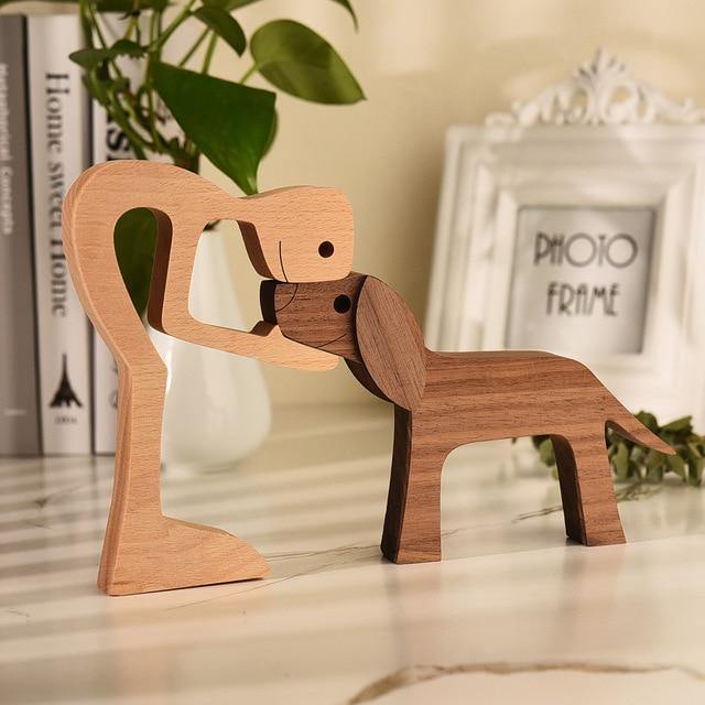 Stilvolle Hunde Holzfiguren