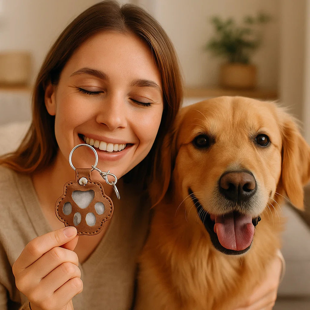 Tierhaar Schlüsselanhänger aus Leder