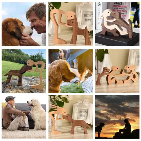 Stilvolle Hunde Holzfiguren