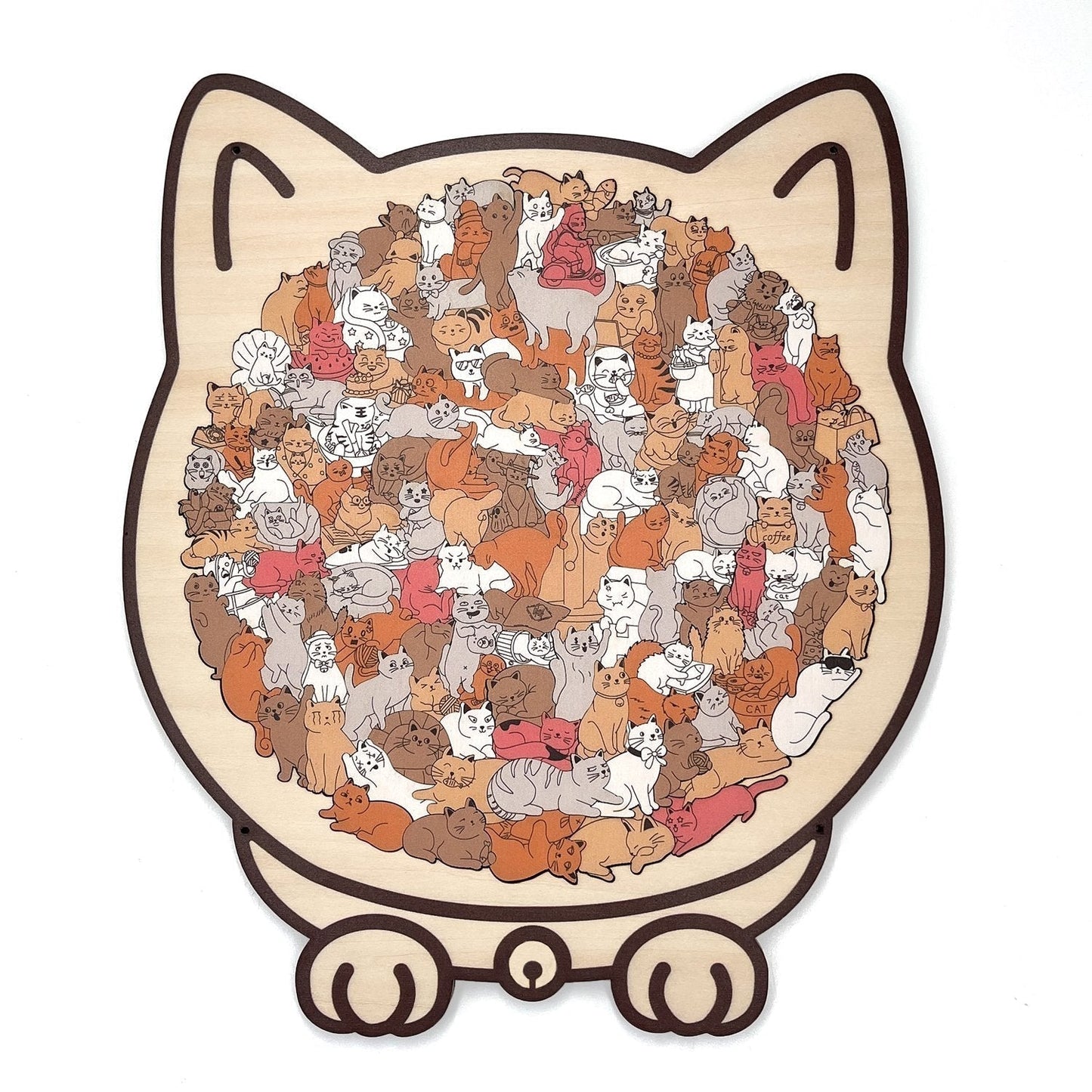 Katzen Holz Puzzle Set