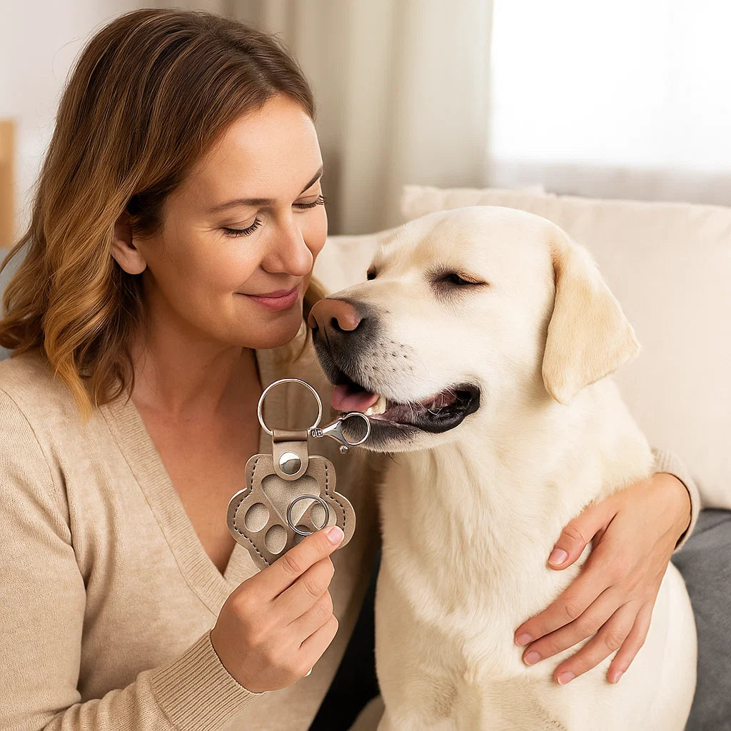 Tierhaar Schlüsselanhänger aus Leder