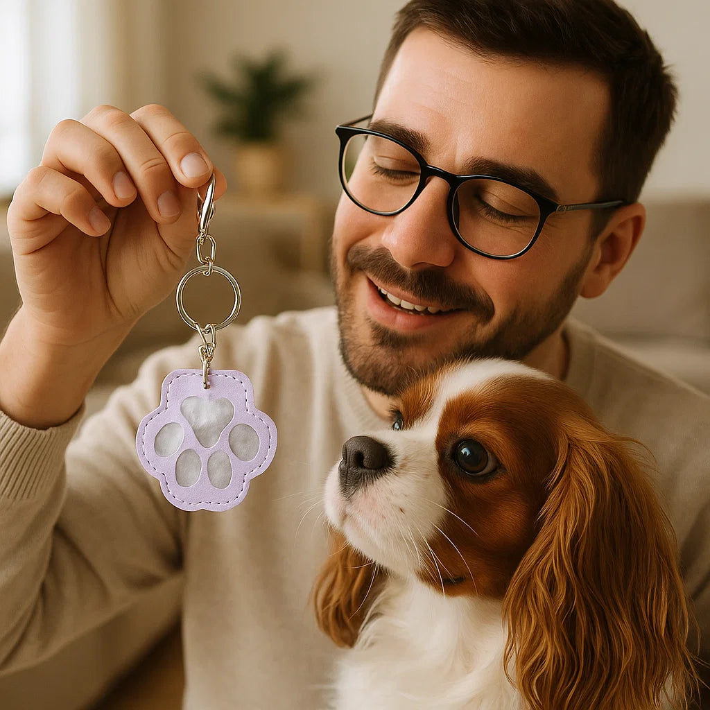 Tierhaar Schlüsselanhänger aus Leder