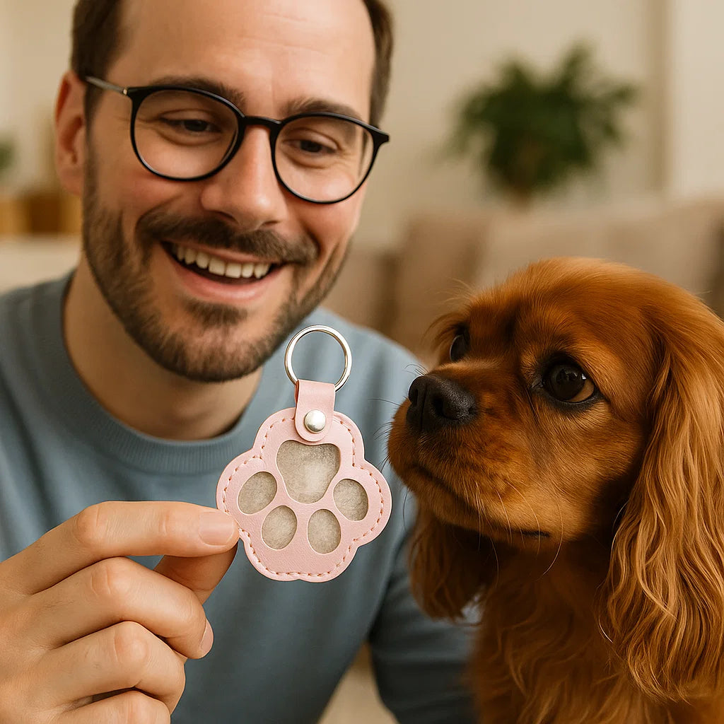 Tierhaar Schlüsselanhänger aus Leder