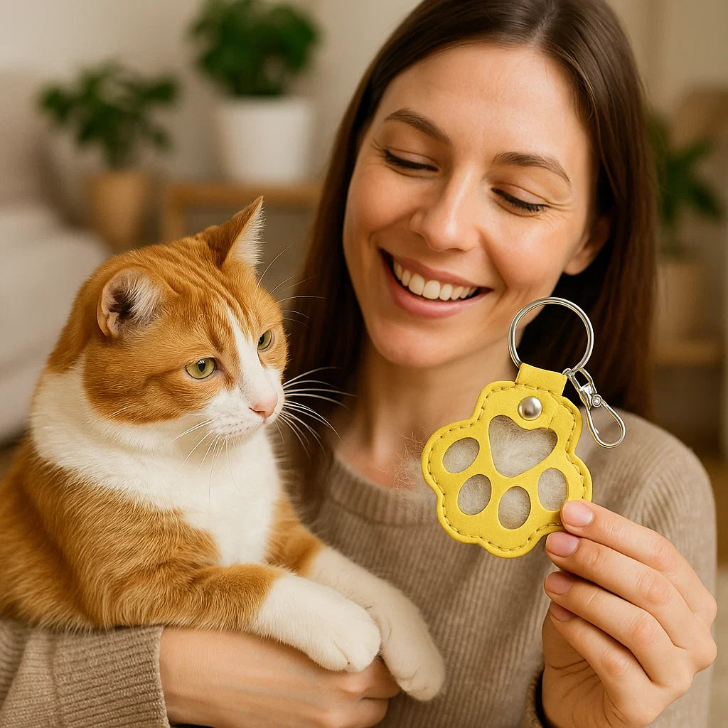 Tierhaar Schlüsselanhänger aus Leder