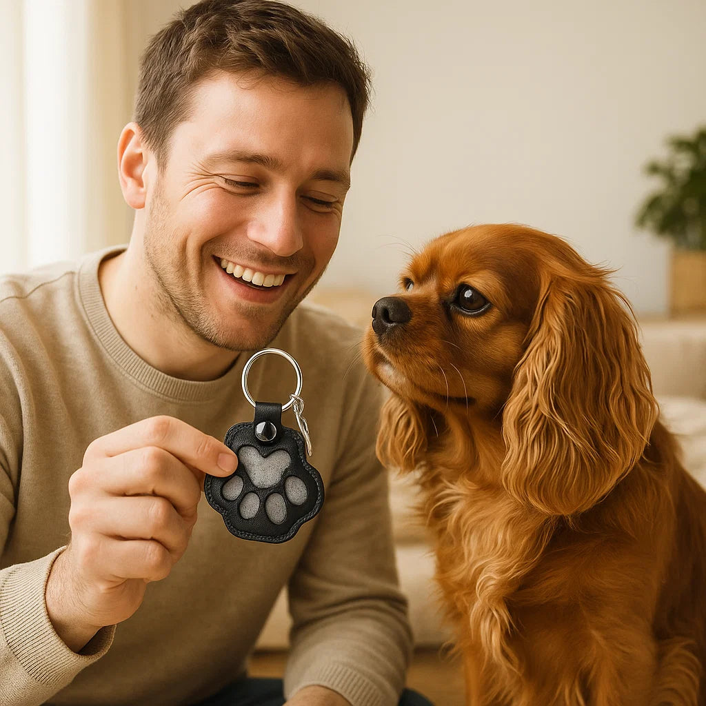 Tierhaar Schlüsselanhänger aus Leder