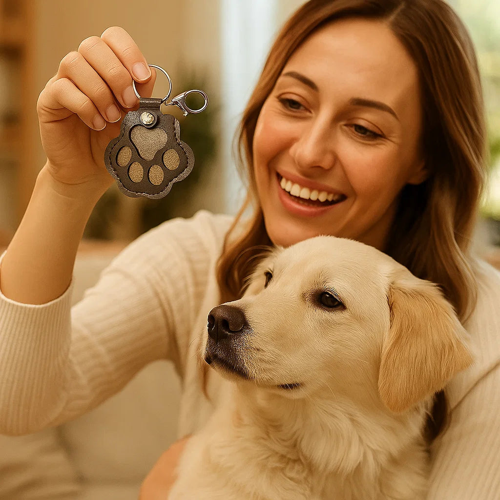 Tierhaar Schlüsselanhänger aus Leder